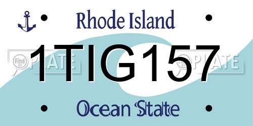 1TIG157 Rhode Island License Plate