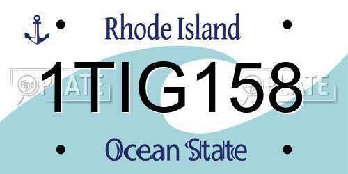 1TIG158 Rhode Island License Plate