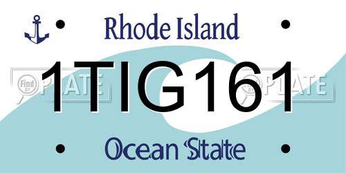 1TIG161 Rhode Island License Plate