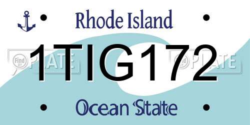 1TIG172 Rhode Island License Plate