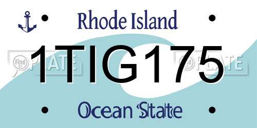 1TIG175 Rhode Island License Plate