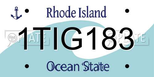 1TIG183 Rhode Island License Plate