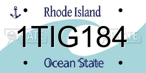 1TIG184 Rhode Island License Plate