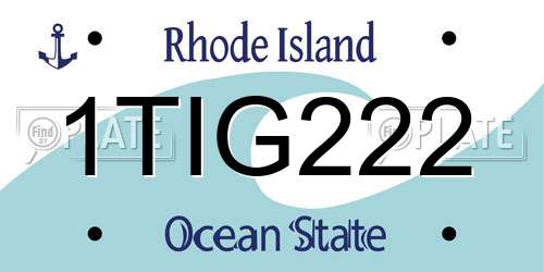 1TIG222 Rhode Island License Plate