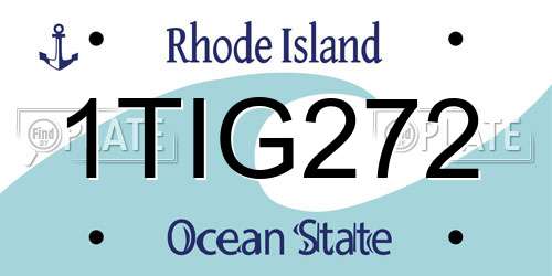 1TIG272 Rhode Island License Plate