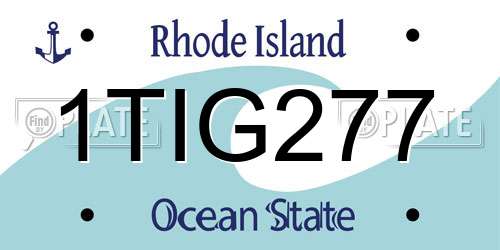 1TIG277 Rhode Island License Plate