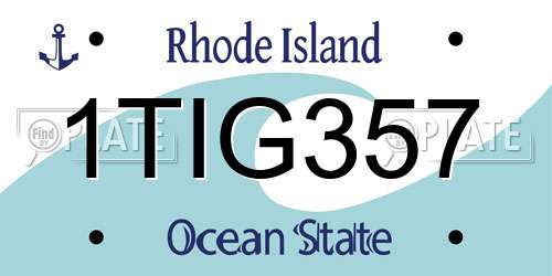 1TIG357 Rhode Island License Plate