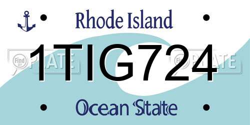 1TIG724 Rhode Island License Plate