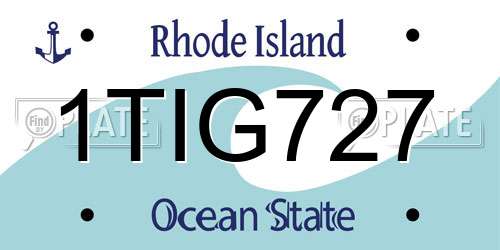 1TIG727 Rhode Island License Plate