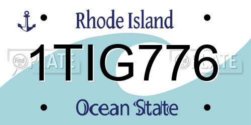 1TIG776 Rhode Island License Plate