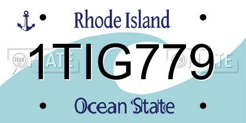1TIG779 Rhode Island License Plate