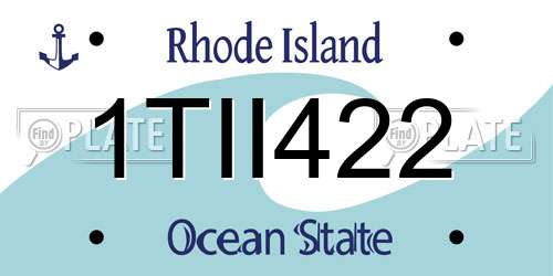 1TII422 Rhode Island License Plate