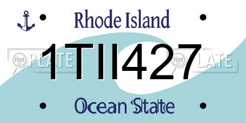 1TII427 Rhode Island License Plate
