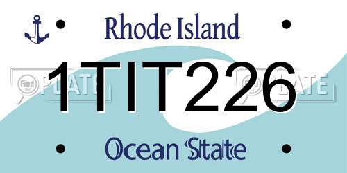 1TIT226 Rhode Island License Plate
