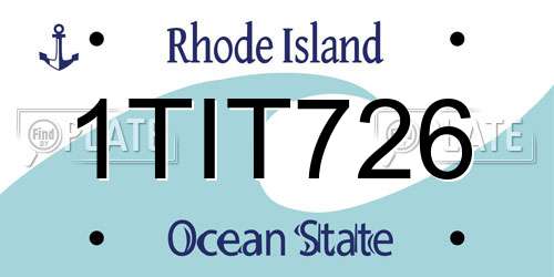 1TIT726 Rhode Island License Plate