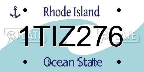 1TIZ276 Rhode Island License Plate