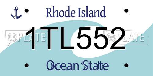 1TL552 Rhode Island License Plate