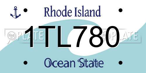 1TL780 Rhode Island License Plate