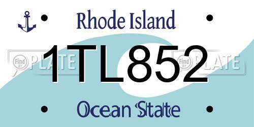 1TL852 Rhode Island License Plate
