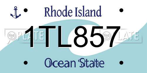 1TL857 Rhode Island License Plate