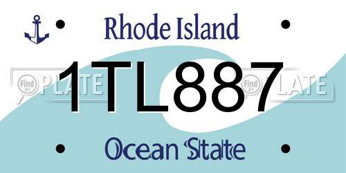 1TL887 Rhode Island License Plate