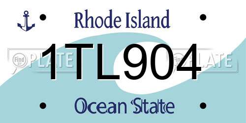1TL904 Rhode Island License Plate