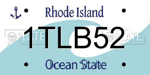 1TLB52 Rhode Island License Plate