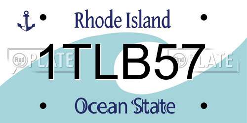 1TLB57 Rhode Island License Plate