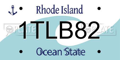 1TLB82 Rhode Island License Plate
