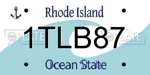1TLB87 Rhode Island License Plate
