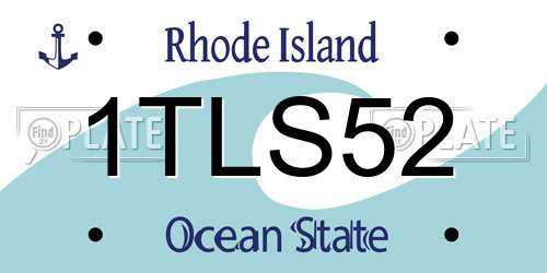 1TLS52 Rhode Island License Plate