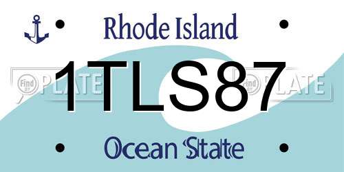 1TLS87 Rhode Island License Plate