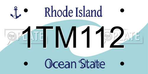 1TM112 Rhode Island License Plate