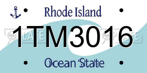 1TM3016 Rhode Island License Plate