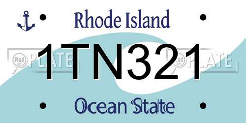 1TN321 Rhode Island License Plate