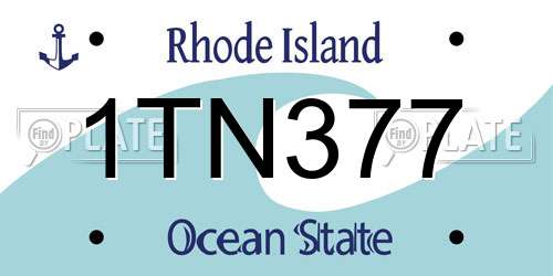 1TN377 Rhode Island License Plate
