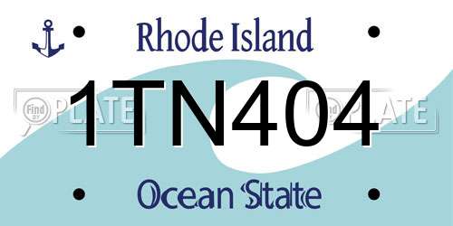 1TN404 Rhode Island License Plate