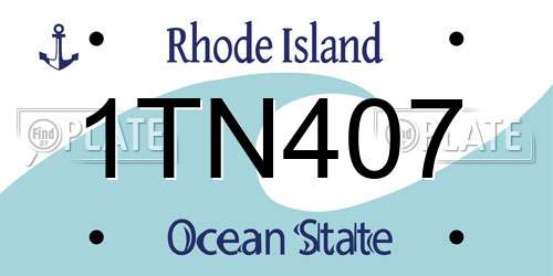 1TN407 Rhode Island License Plate