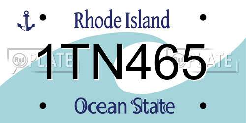 1TN465 Rhode Island License Plate