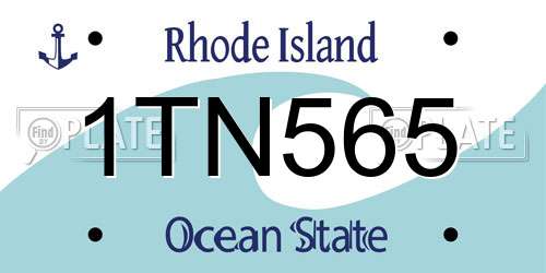 1TN565 Rhode Island License Plate
