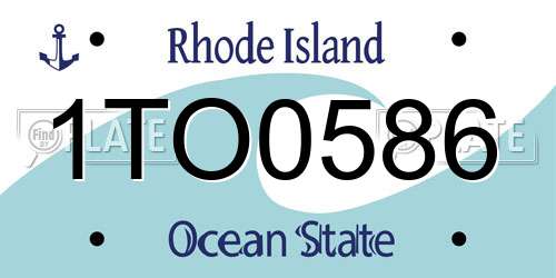 1TO0586 Rhode Island License Plate