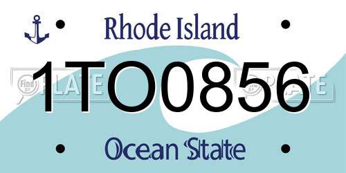 1TO0856 Rhode Island License Plate