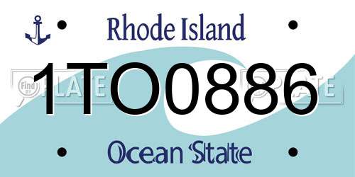 1TO0886 Rhode Island License Plate