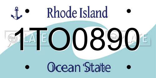 1TO0890 Rhode Island License Plate