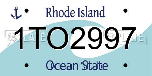 1TO2997 Rhode Island License Plate