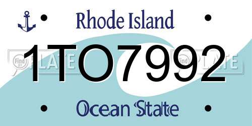 1TO7992 Rhode Island License Plate