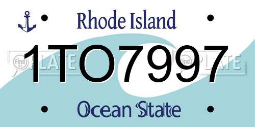 1TO7997 Rhode Island License Plate