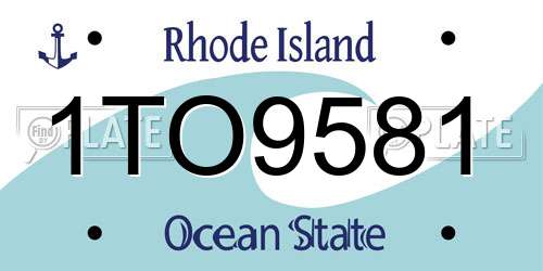 1TO9581 Rhode Island License Plate