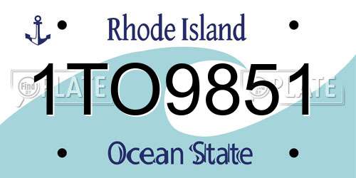 1TO9851 Rhode Island License Plate