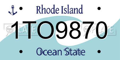 1TO9870 Rhode Island License Plate